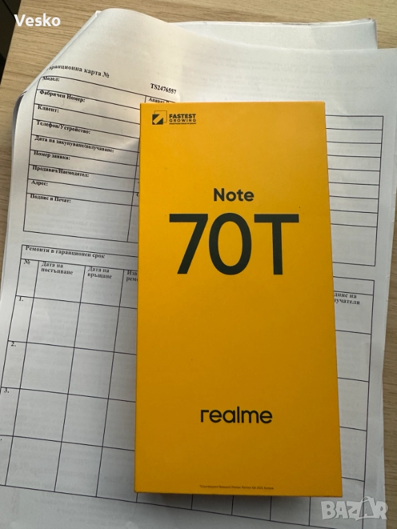 Чисто нов Realme Note 70T 128GB черен, снимка 1