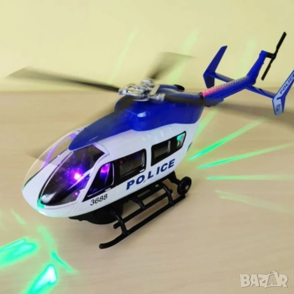 Полицейски хеликоптер със звукови и светлинни ефекти, снимка 1