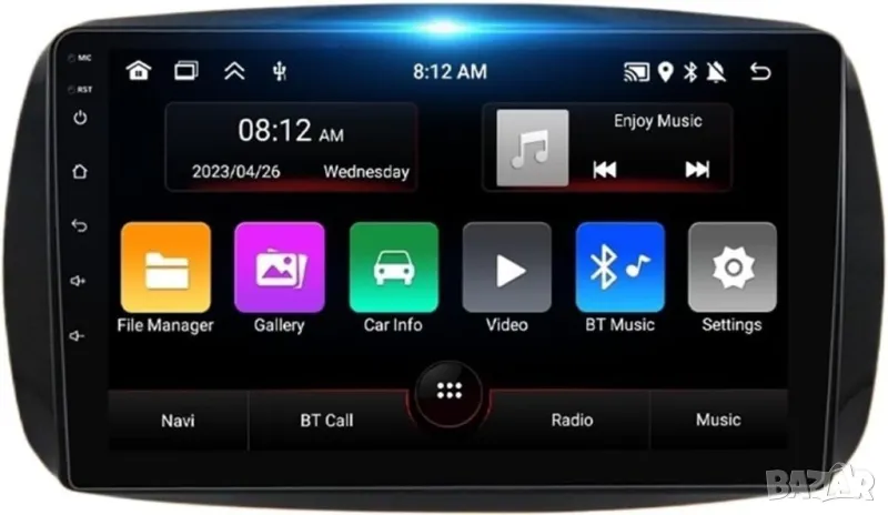 Мултимедия, за Mercedes Benz Smart Forfour Fortwo, 2015-2019, Навигация, с Android, плеър, двоен дин, снимка 1