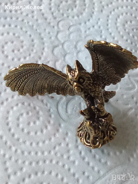 Бронзова малка фигурка на бухал 52512, снимка 1