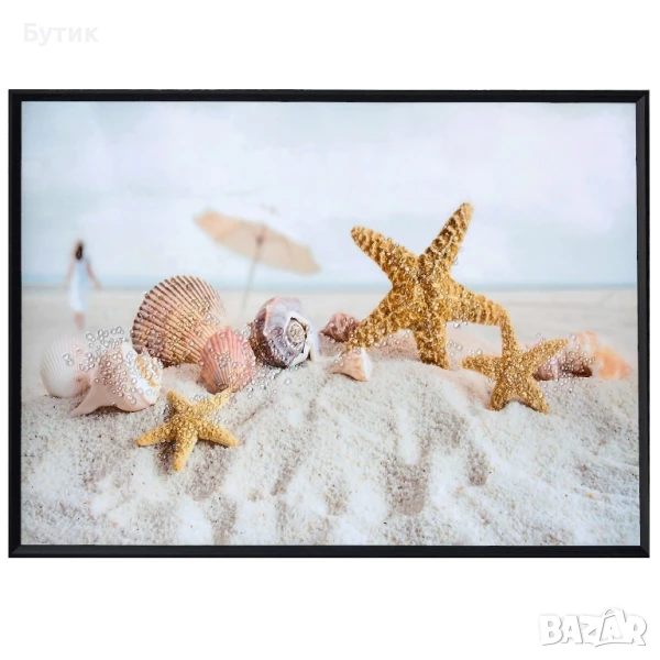 Картина "Морска звезда с рамка , снимка 1