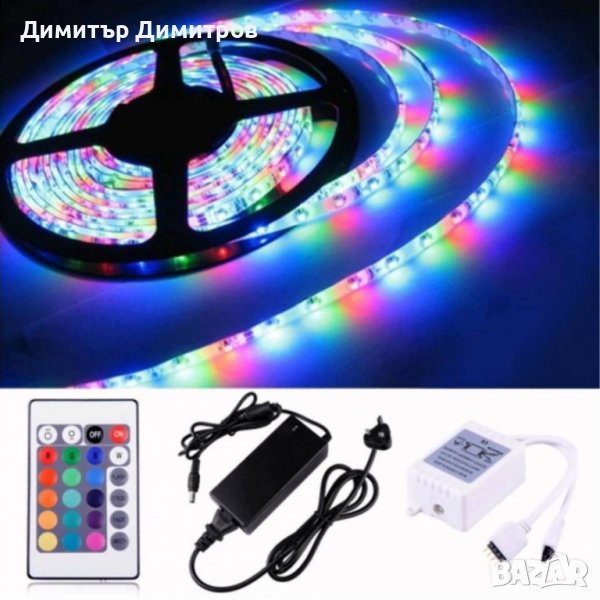 LED ЛЕНТА 14,4 W/м 24V RGB (5м), снимка 1