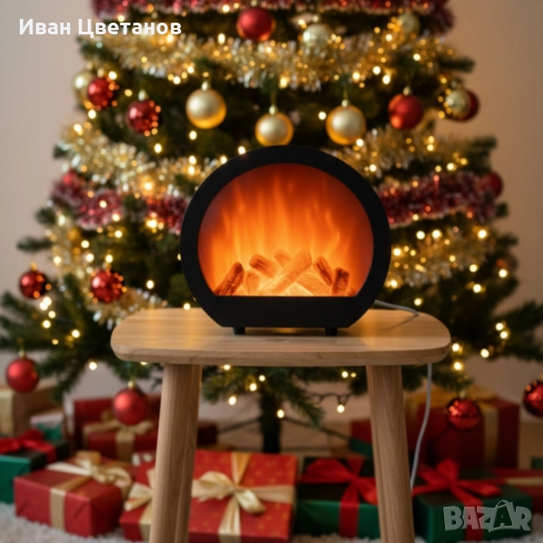 LED декоративна мини камина с имитация на пламък, снимка 1