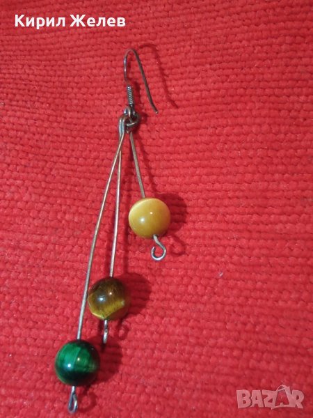 ШАРМАНТНА СРЕБЪРНА РЕТРО АРТ ОБЕЦА СРЕБРО 925 с ШЛИФОВАНО ТИГРОВО и КОТЕШКО ОКО 40906, снимка 1