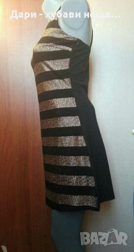 НОВА двупластова рокля, в черно и златисто ПРОМОЦИЯ🌷❤👗S,S/M,M🌷❤👗арт.1102, снимка 1