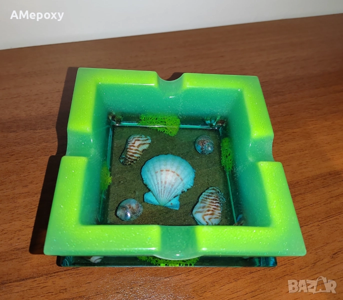 Страхотен флуоресцентен пепелник за пури от епоксидна смола! , снимка 1