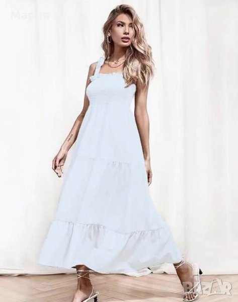 Дамска дълга бяла рокля, снимка 1
