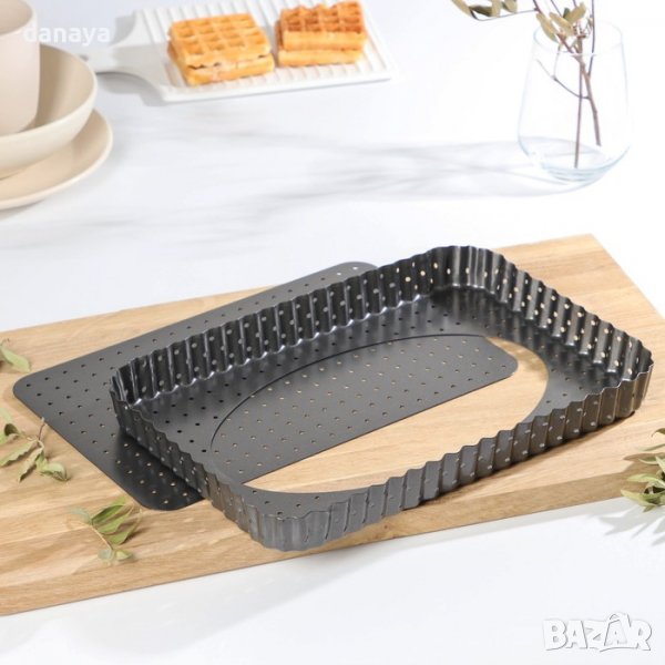 3443 Правоъгълна форма за печене с падвижно дъно, перфорирана, снимка 1