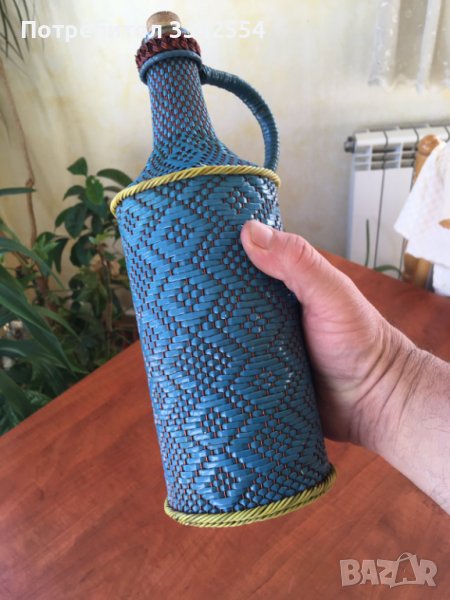 ШИШЕ БУТИЛКА УНИКАЛНА ОПЛЕТКА ОТ СОЦА, снимка 1