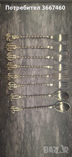 Посребрени десертни вилици и лъжици, снимка 1