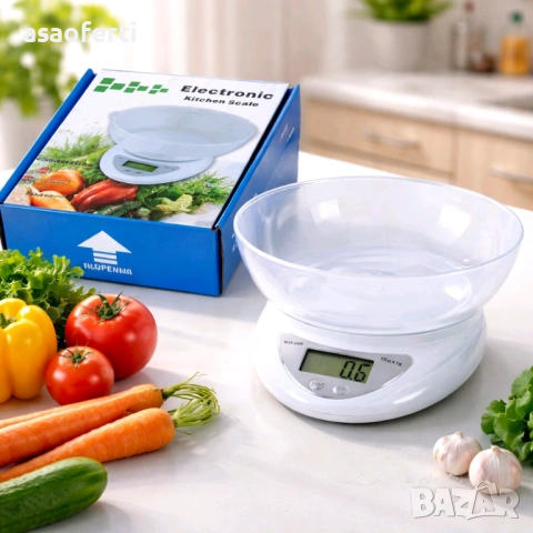 Електронна кухненска везна с купа – прецизност до 5 кг
