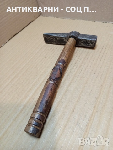 Соц Стар Каменоделски Чук 0.800кг С Дръжка От Дрян НОМЕР 594., снимка 4 - Антикварни и старинни предмети - 53446150