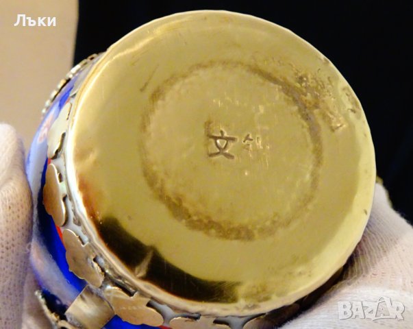 Тибетски чайник порцелан,мед и месинг. , снимка 10 - Антикварни и старинни предмети - 37512646