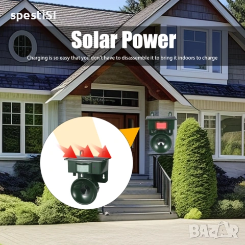 Соларен ултразвуков уред против птици и диви животни - КОД 4905, снимка 7 - Други стоки за дома - 53498992