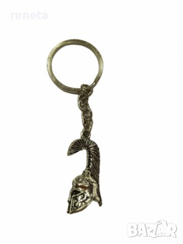 Ключодържател Ahelos, Шлем, Метален, Висок гребен, Сребрист, снимка 1