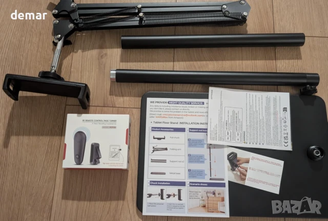 VOLTIFYMAX Стойка за таблет с обръщач на страници Kindle, устройства 4.7''-13'' (черна), снимка 7 - Други стоки за дома - 50918246