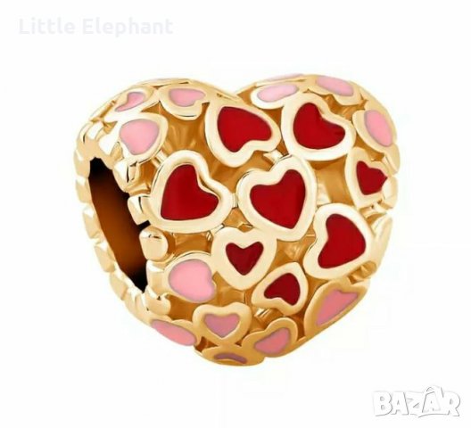 -50% off Sale Елемент сърце с червени сърца,Gold/нов