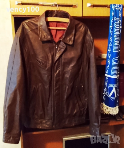 Мъжко яке от естествена кожа - размер XL, снимка 2 - Якета - 52686484