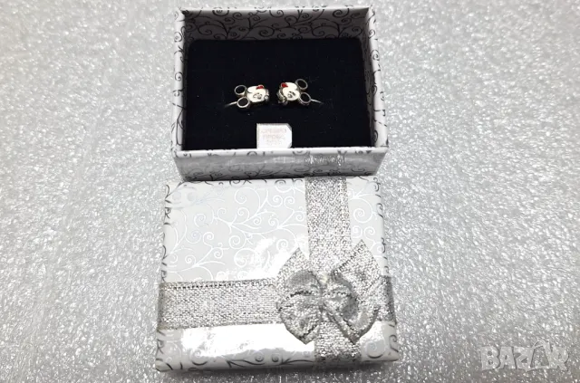 Детски Сребърни Обеци Мини Маус (проба 925)-1,73 грама, снимка 8 - Обеци - 48661016