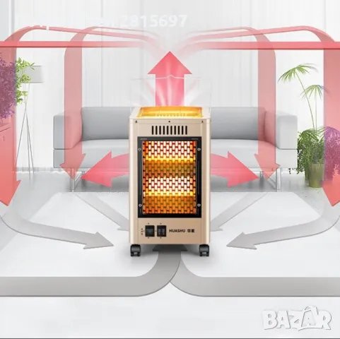 Електрически 5-странен нагревател за външно и вътрешно ползване + Грил, снимка 2 - Отоплителни печки - 48053299