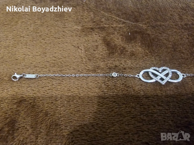 Сребърна гривна, снимка 3 - Гривни - 52777875