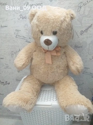 80см! Пухкаво мече с панделка, 2 цвята, снимка 3 - Плюшени играчки - 38615764