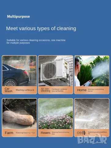Мощна акумулаторна водоструйка за миене на автомобили дом и градина 30 бара 300w, снимка 12 - Други инструменти - 43730970