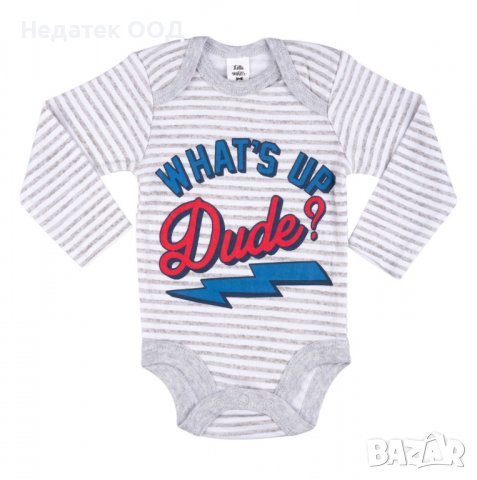 Памучно боди, What`s up dude, 18 - 24 м, Многоцветно райе