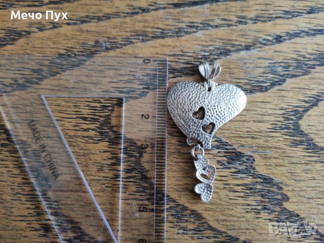 Сребърна висулка сърца (15), снимка 2 - Колиета, медальони, синджири - 38038678