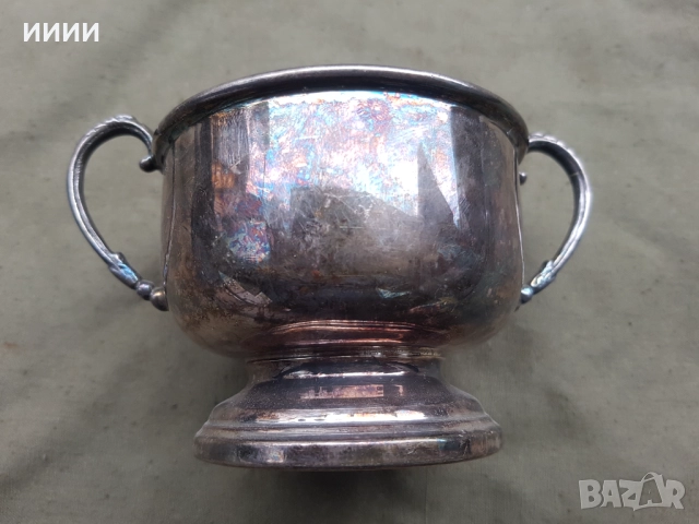 Посребрена чаша , снимка 2 - Антикварни и старинни предмети - 52378944