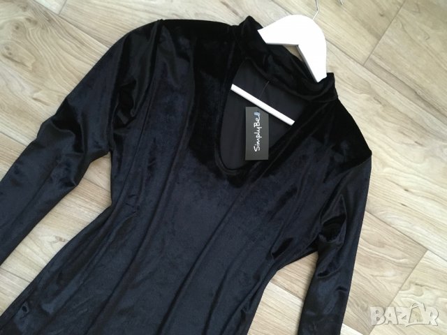 Нова Дълга черна рокля дълъг ръкав цепка макси голям размер XL 2XL 3XL 4XL 5XL официална елегантна, снимка 5 - Рокли - 38970993