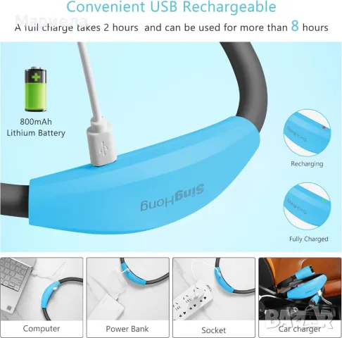 USB акумулаторна нощна лампа за четене / 4 LED крушки / 4 регулируеми яркости / Свободни ръце, снимка 5 - Други - 49461053