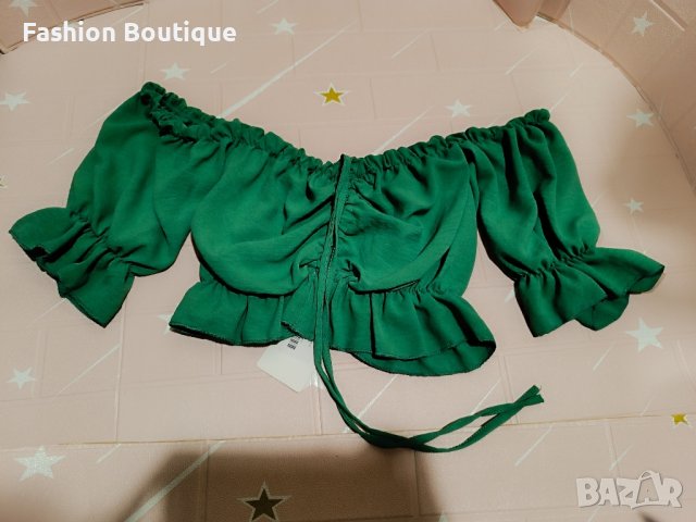 Къса Блузка в зелено , снимка 5 - Корсети, бюстиета, топове - 43330431