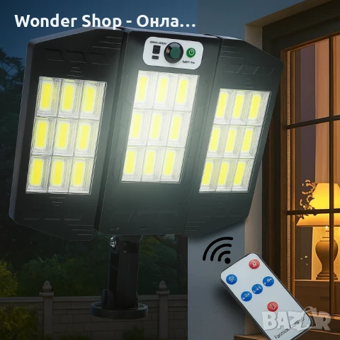 Интегрирана сгъваема соларна стенна лампа W796-9 с дистанционно управление, снимка 6 - Соларни лампи - 51138088
