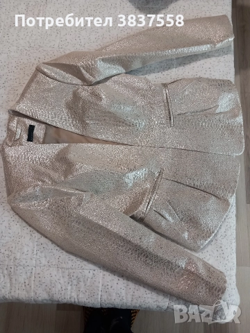 дамско сако сребристо-златисто с подплата, снимка 2 - Сака - 52591744
