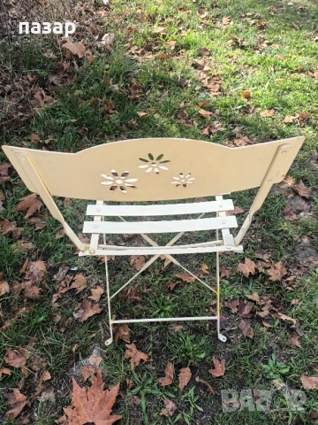Маса с два стола метален комплект сгъваем, снимка 7 - Други стоки за дома - 52243360