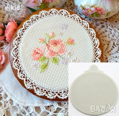 много ситна мрежа панама бродерия дантела силиконов молд декорация на бисквитки меденки