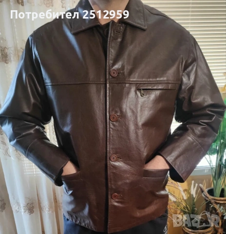 Мъжко кожено яке , снимка 3 - Якета - 53275966