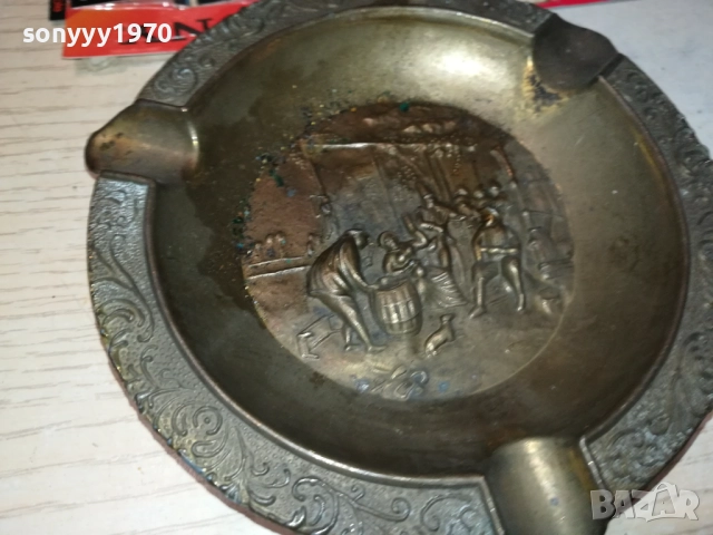 ПЕПЕЛНИК-МЕД/МЕСИНГ-ВНОС SWEDEN 2408251043LCHERY, снимка 10 - Антикварни и старинни предмети - 51470787