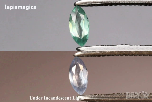 Естествен зелен александрит 0.09ct маркиз шлифовка 4.2x2mm