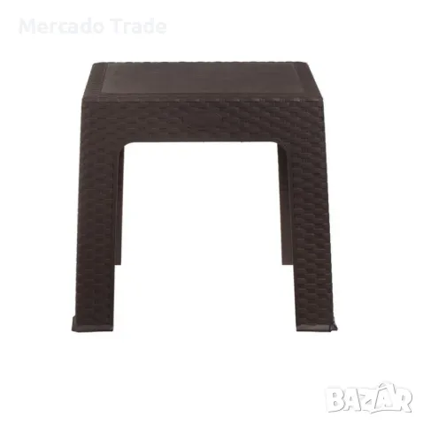 Пластмасова масичка Mercado Trade, За балкон, градина, къмпинг, плаж, Тъмно кафяв, снимка 2 - Маси - 49699769