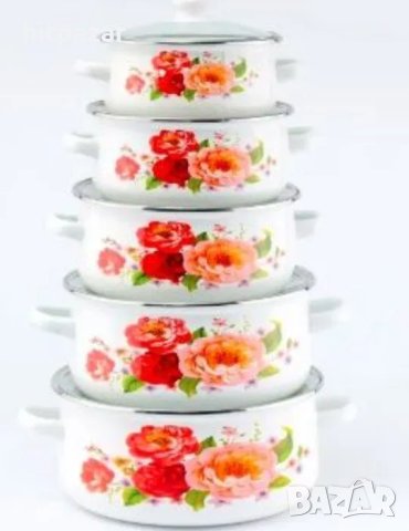 Комплект тенджери от 5 броя със стъклен капак