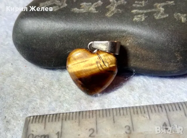 РОМАНТИЧЕН БЕЛ ЕПОК СТИЛ АРТ ПЕНДАНТ МЕДАЛЬОН СЪРЧИЦЕ от ПОЛИРАН КАМЪК ТИГРОВО ОКО 39782, снимка 7 - Колиета, медальони, синджири - 48829952