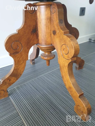 Стар дървен стол на винт/регулируем/с подлакътници/дърворезба/83см, снимка 10 - Антикварни и старинни предмети - 51312138