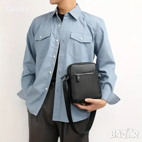 Бутикова, удобна и практична чантичка за през рамо /Черна и Кафява естест. кожа!, снимка 7 - Чанти - 50333573