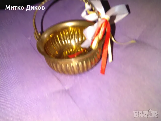 Месингова подаръчна кошничка фи 12см Индия, снимка 3 - Декорация за дома - 47440815