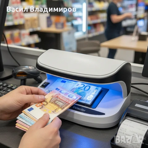 Детектор за фалшиви банкноти с UV LED светлина и акумулаторна батерия