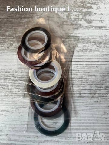 Комплект от 10 броя цветно тиксо тип лента за маникюр на ноктите ❤️, снимка 2 - Комплекти и лотове - 52352669