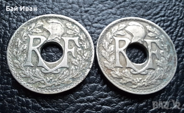 Стара монета 10 сантима 1922 г. и 1924 г. Франция - красавици !, снимка 13 - Нумизматика и бонистика - 42197936