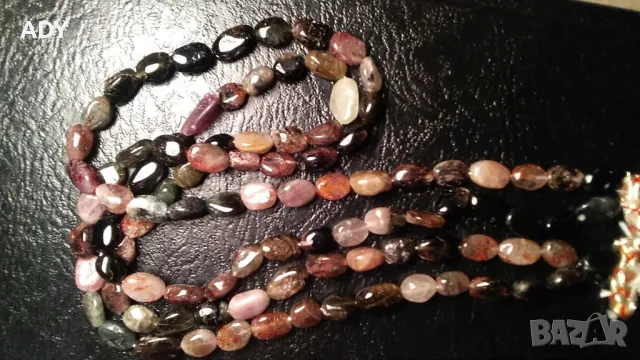  ЕСТЕСТВЕН МНОГОЦВЕТЕН ТУРМАЛИН - ОВАЛ - наниз - 40см-ПРОМОЦИЯ!!! см, снимка 4 - Други - 35210706